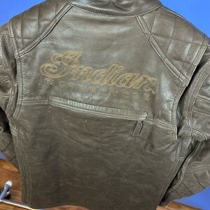 Indian motorcycle, distressed, leather jacket, size small